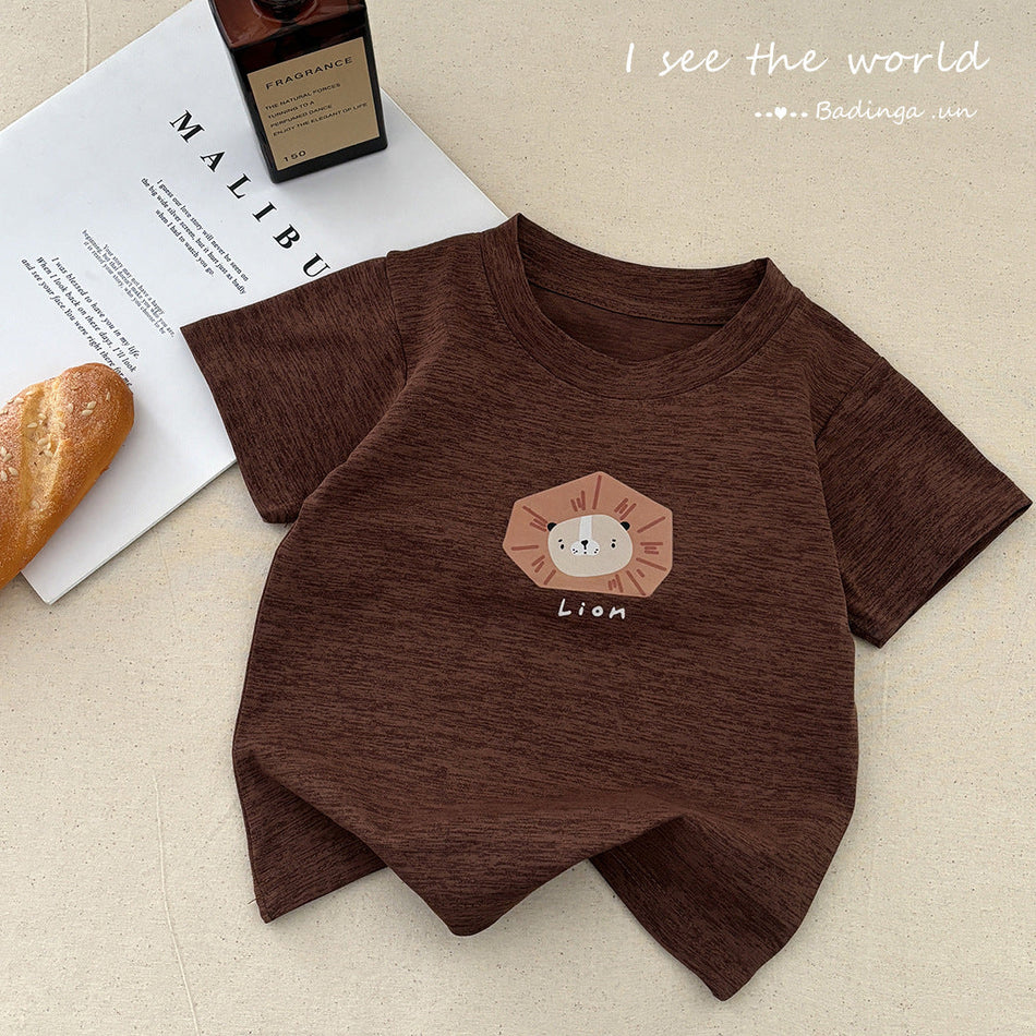 Kids Cartoon Short Sleeve T-Shirt Casual Homewear Top