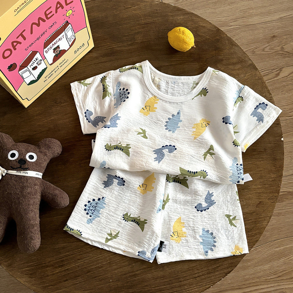 Kids Cloud Cotton Short Sleeve Shorts Set Two-Piece Homewear