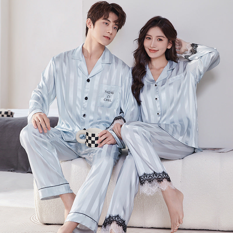 Premium Couple's Matching Ice Silk Satin Loungewear Set