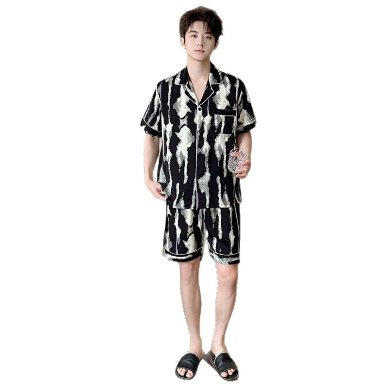 Men's Premium Ice Silk Short-Sleeve Outdoor Loungewear Suit