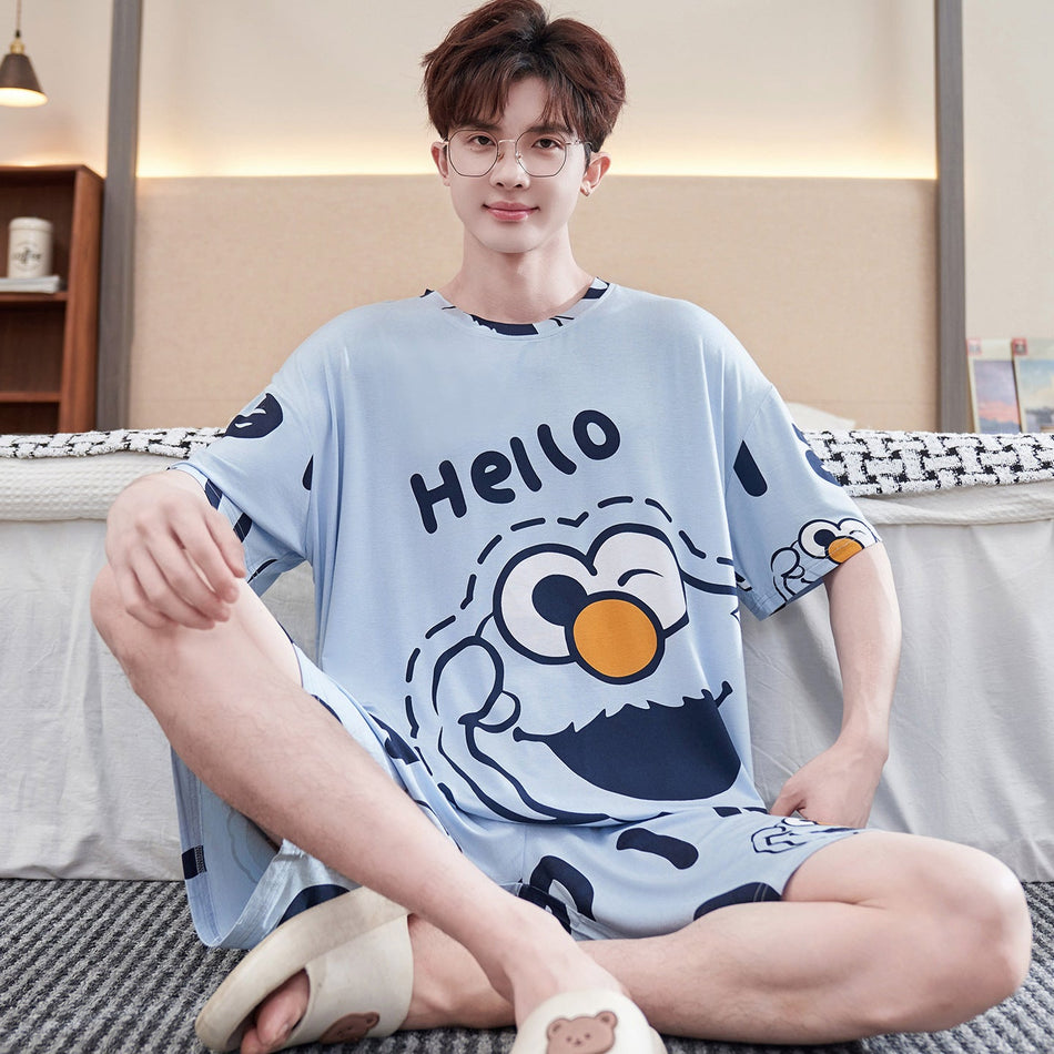 Youth Premium Modal Ice Silk Short-Sleeve Summer Loungewear Suit
