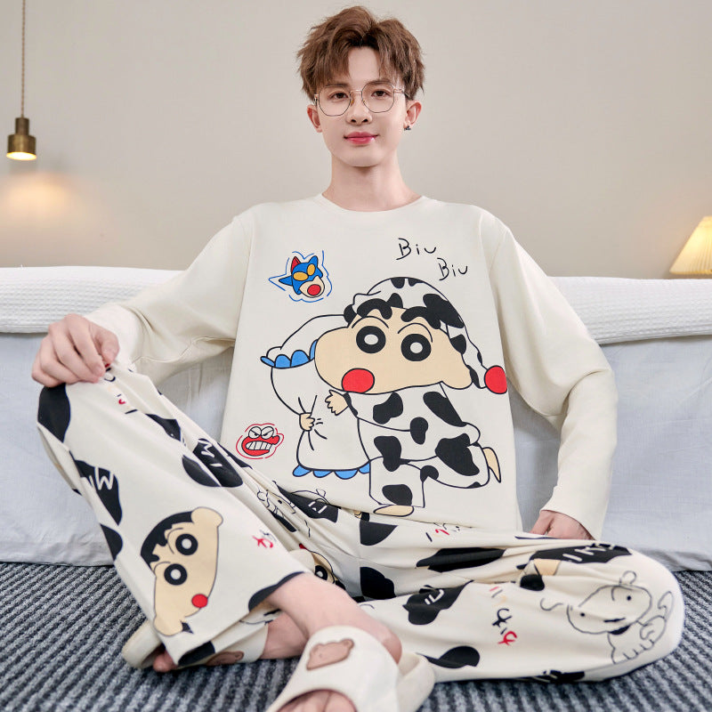 Men's Premium "Crayon Shin-Chan" Cotton Long-Sleeve Loungewear