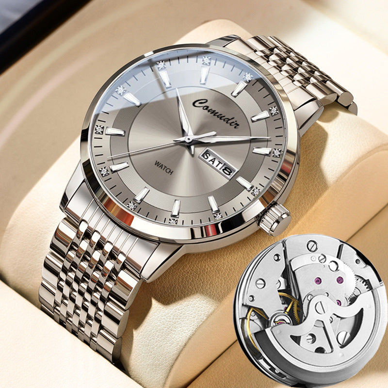 Men's Premium Hollow Skeleton Dual-Calendar Precision Watch