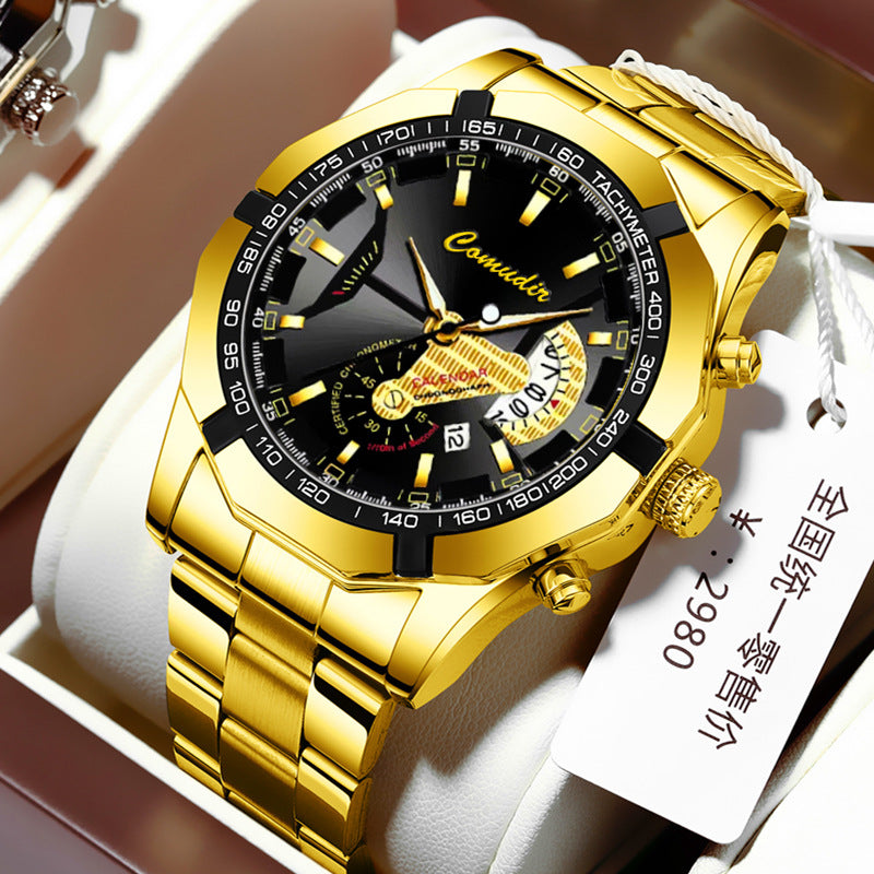 Men's Premium Precision Quartz "Mechanical-Style" Calendar Watch