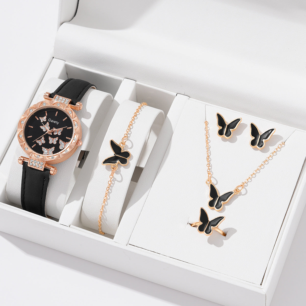 Women's Premium Butterfly Dial Fashion Watch & Jewelry Set