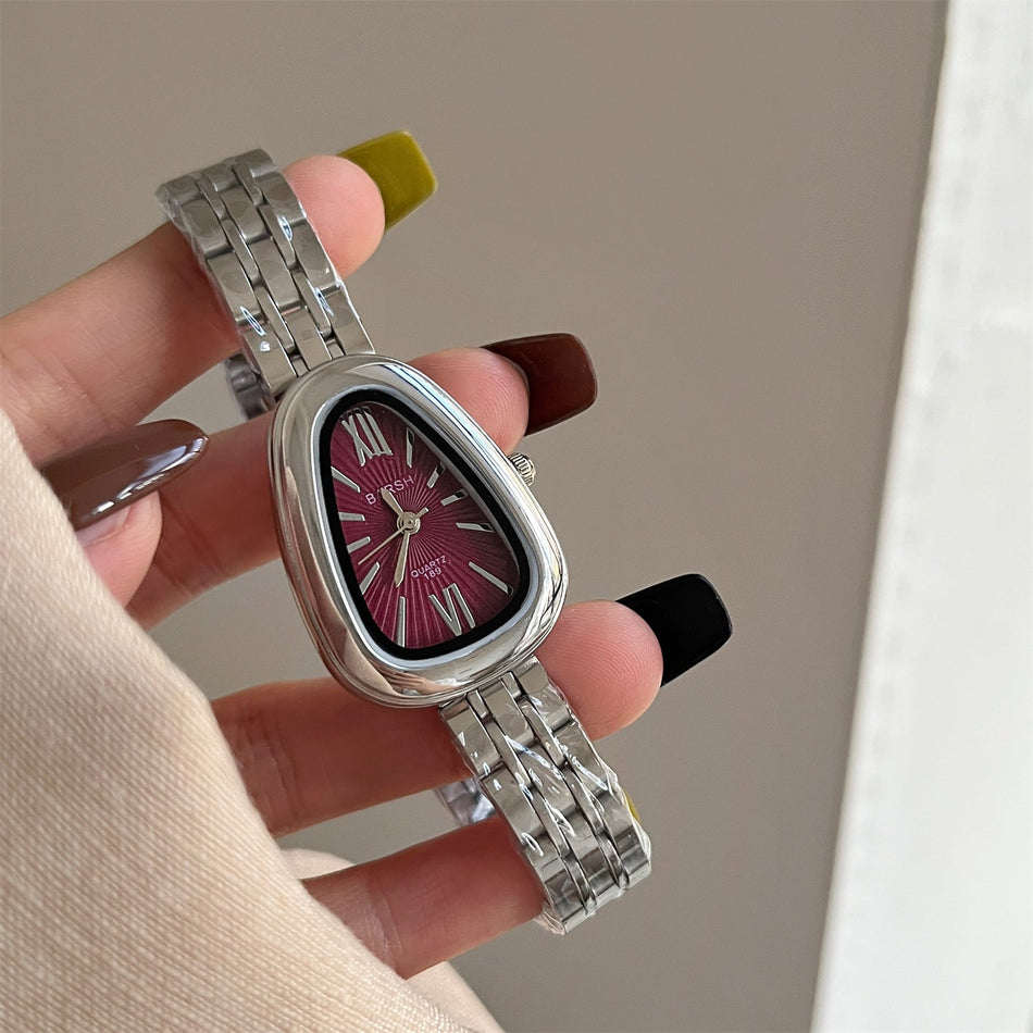 Barsh Women's Premium Silver Snake Head Steel Band Watch
