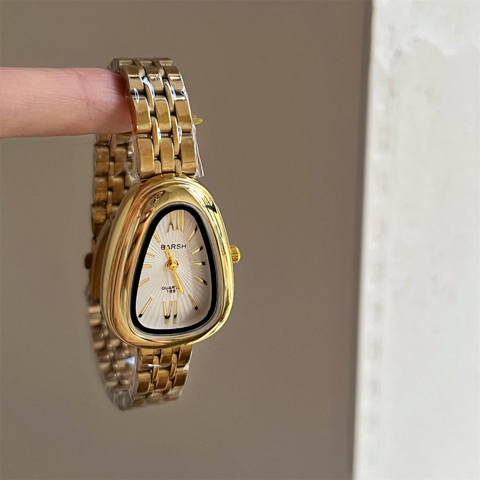 Barsh Women's Premium Silver Snake Head Steel Band Watch