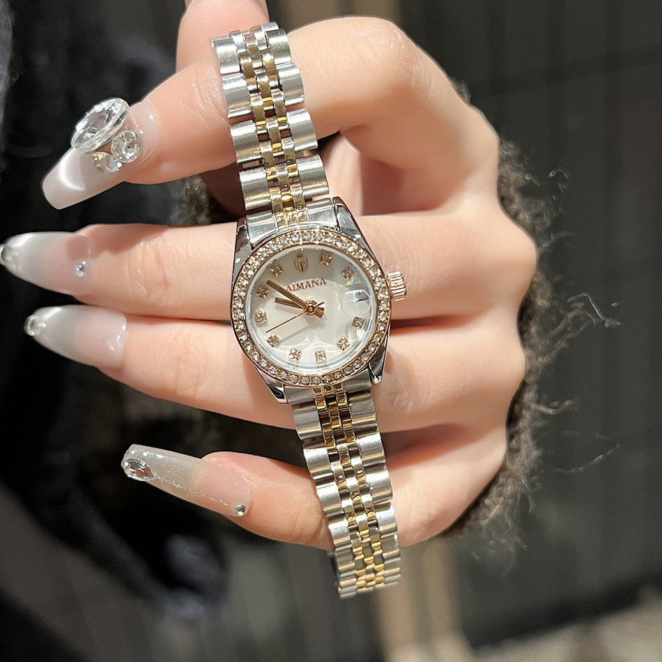 Aimana Women's Premium Small Dial Waterproof Zircon Quartz Watch