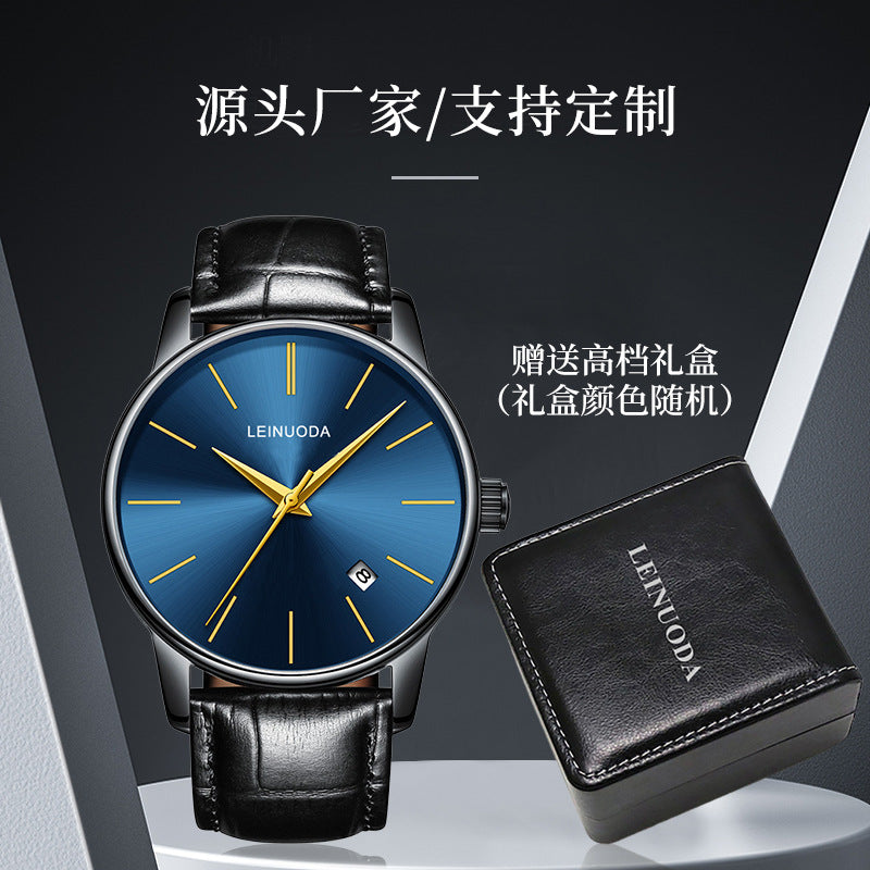 Men's Premium Single-Calendar Minimalist Luminous Solid Steel