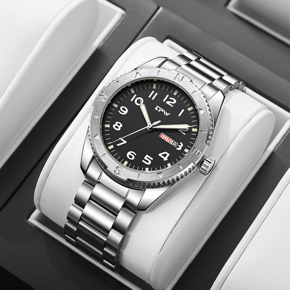 Men's Premium Casual Business Dual-Calendar Stainless Steel Watch