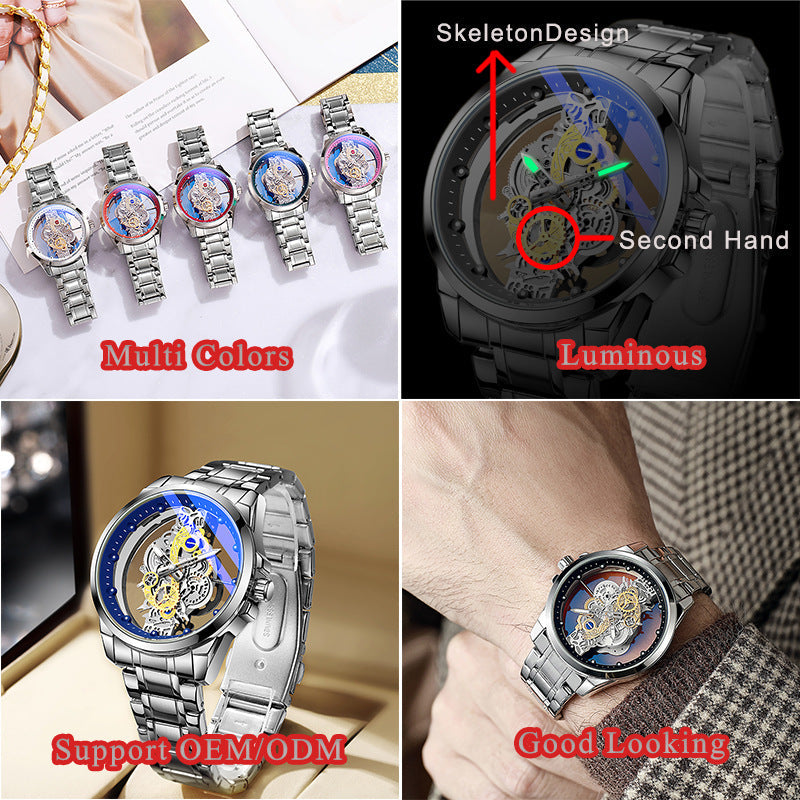 Men's Premium Cross-Border Hollow Imitation Tourbillon Quartz