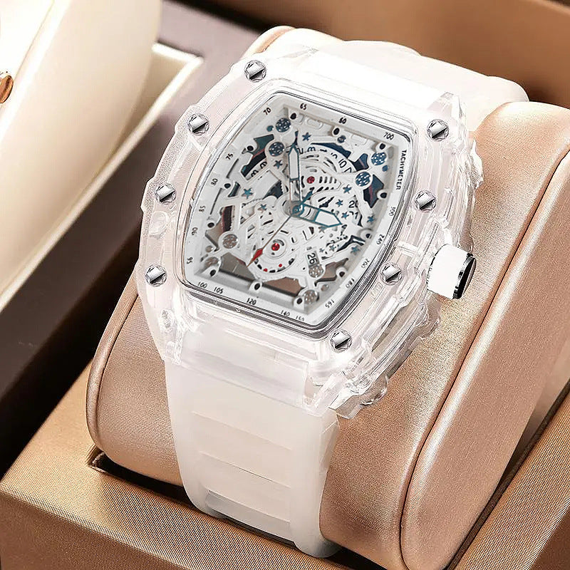 Unisex Premium Barrel-Shaped Hollow Transparent Quartz Trend