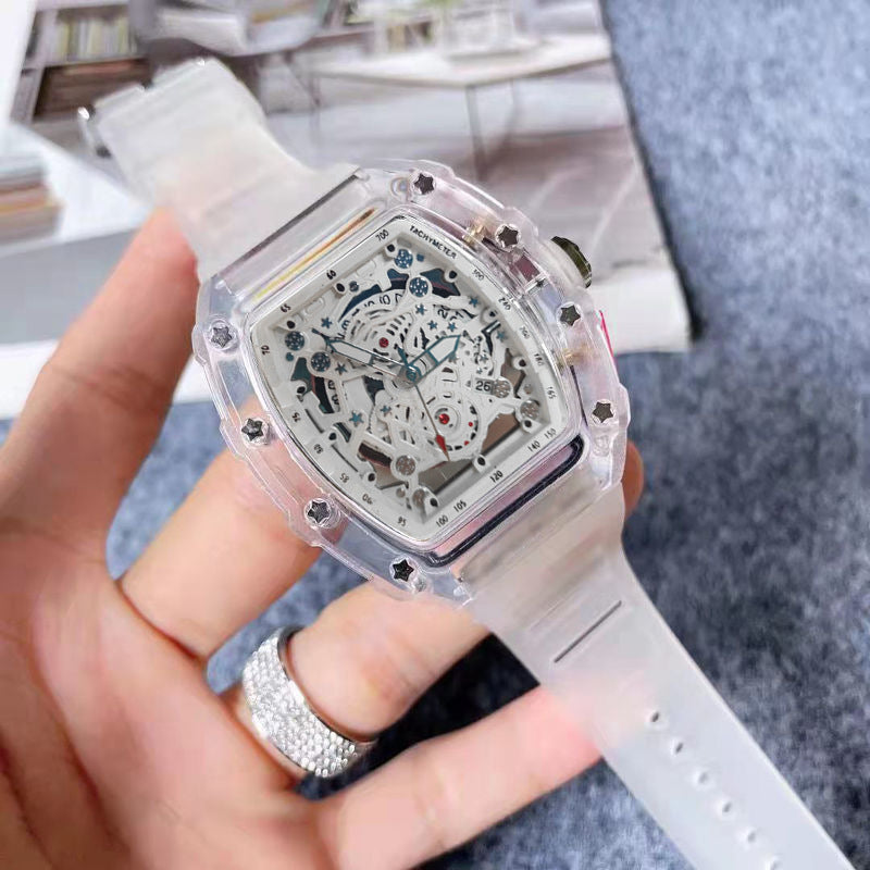 Unisex Premium Barrel-Shaped Hollow Transparent Quartz Trend