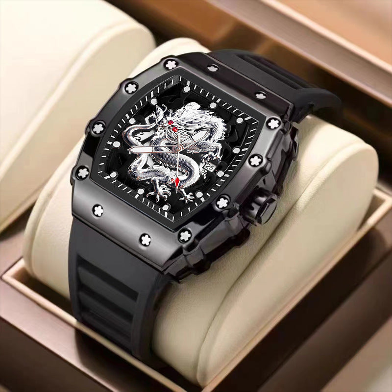 ZIDO Men's Premium "Silver Dragon" Domineering Barrel-Shaped