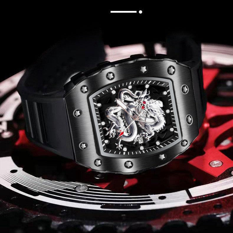 ZIDO Men's Premium "Silver Dragon" Domineering Barrel-Shaped