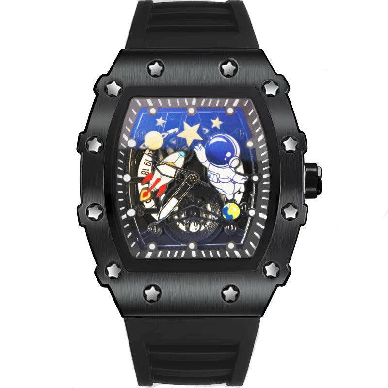Men's Premium Barrel-Shaped "Spaceman" Hollow Automatic Quartz