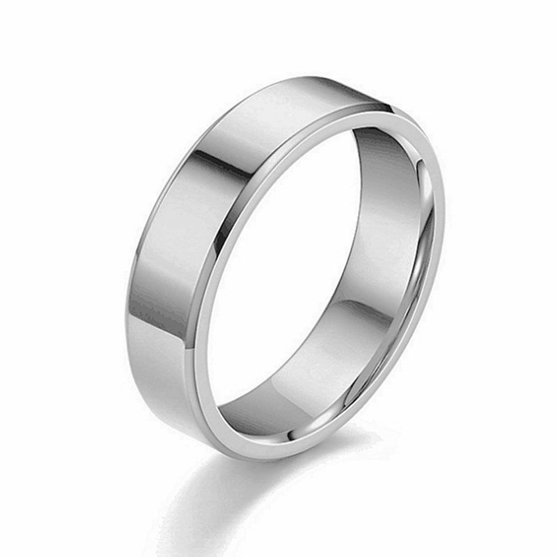 Glossy Titanium Steel Double Bevel Edge Ring