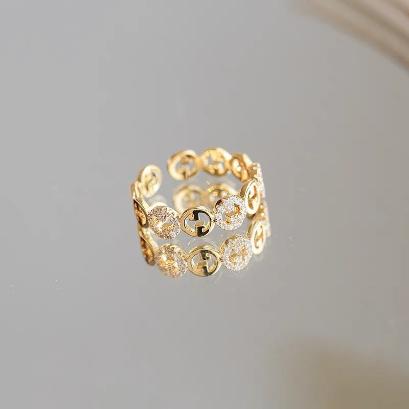 Exquisite Zircon Adjustable Light Luxury Ring
