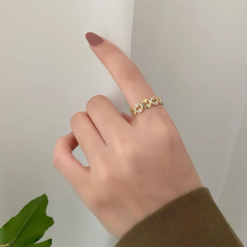 Exquisite Zircon Adjustable Light Luxury Ring