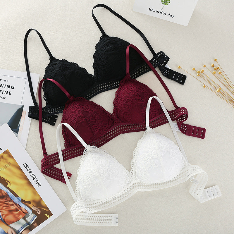 Women’s Lace Triangle Cup Bra Lightweight Adjustable Summer Lingerie