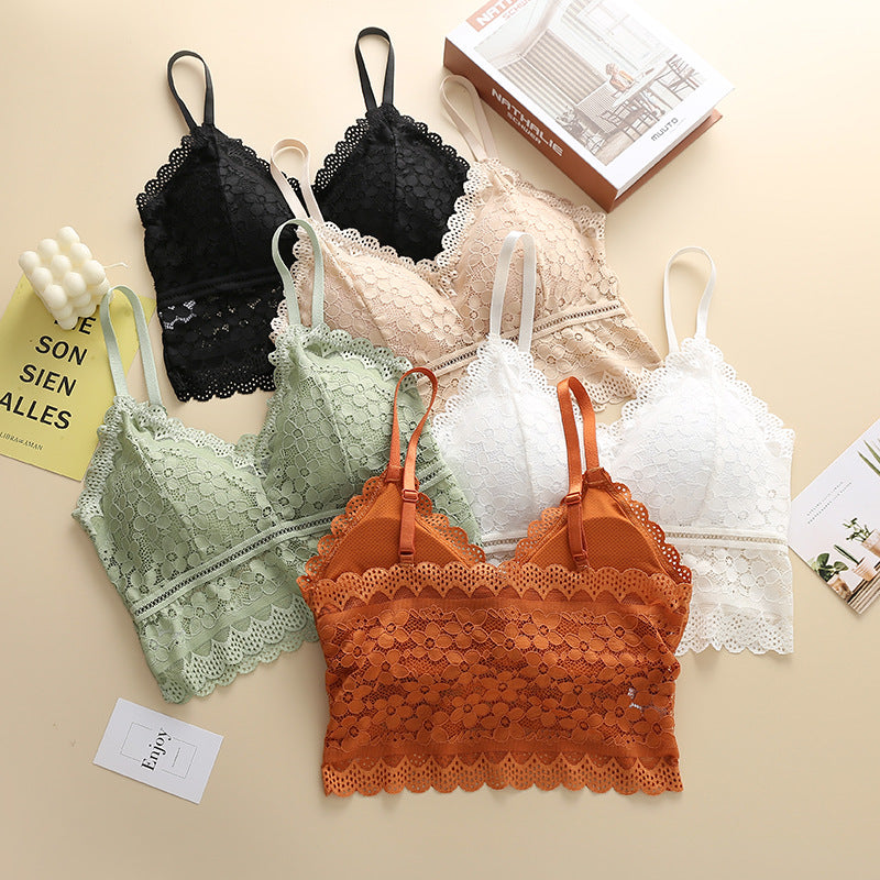 Women’s French Style Lace Tube Top Push-Up Seamless Backless