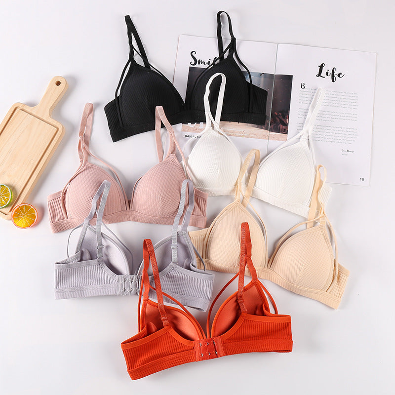 Women’s Lightweight Sling Bra Wireless Push-Up Seamless Beautiful Back Design