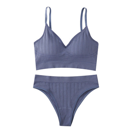 Women’s Beautiful Back Strap Bra Set Wire-Free Push-Up Sports Bralette