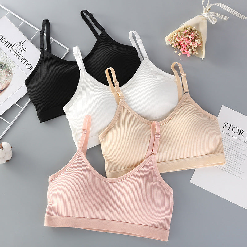Women’s Strapless Wireless Gathered Bra Anti-Slip Sports Vest