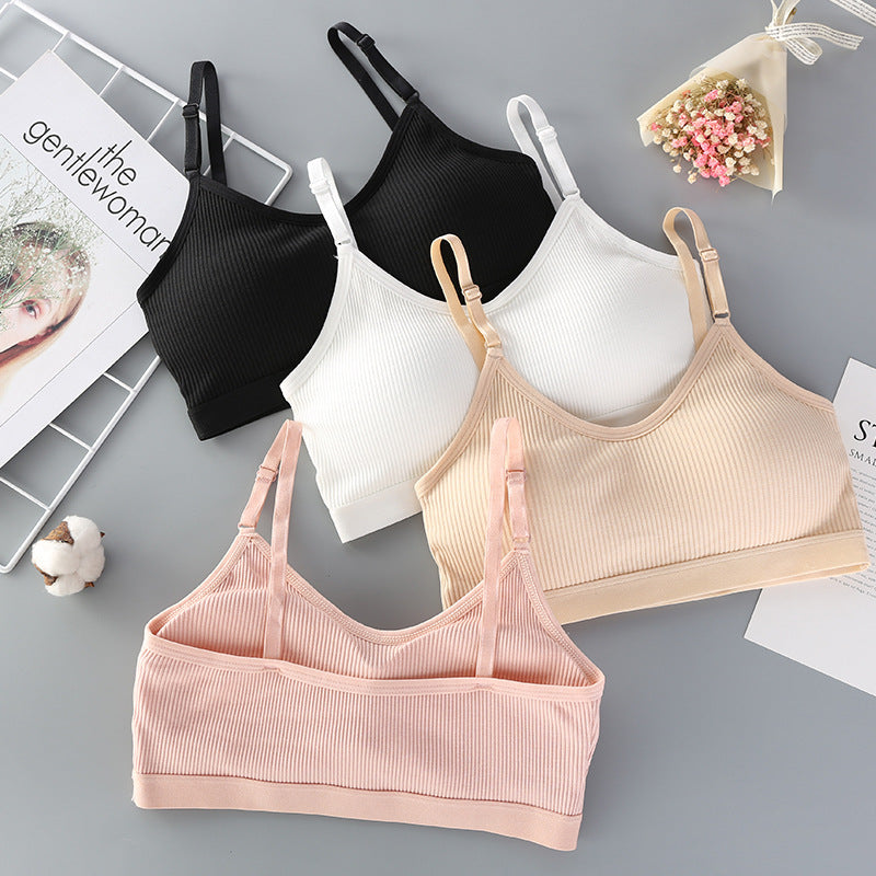 Women’s Strapless Wireless Gathered Bra Anti-Slip Sports Vest