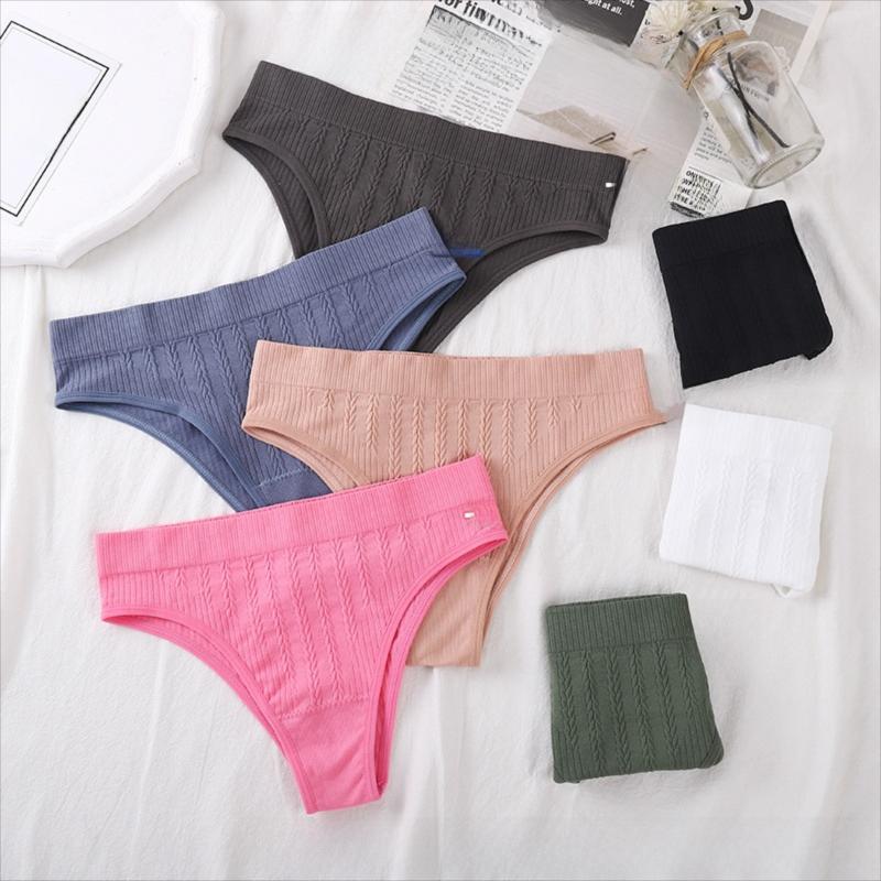 Pack of Women’s Seamless Mid-Waist Tummy Control Sports Briefs Breathable Fitness Underwear