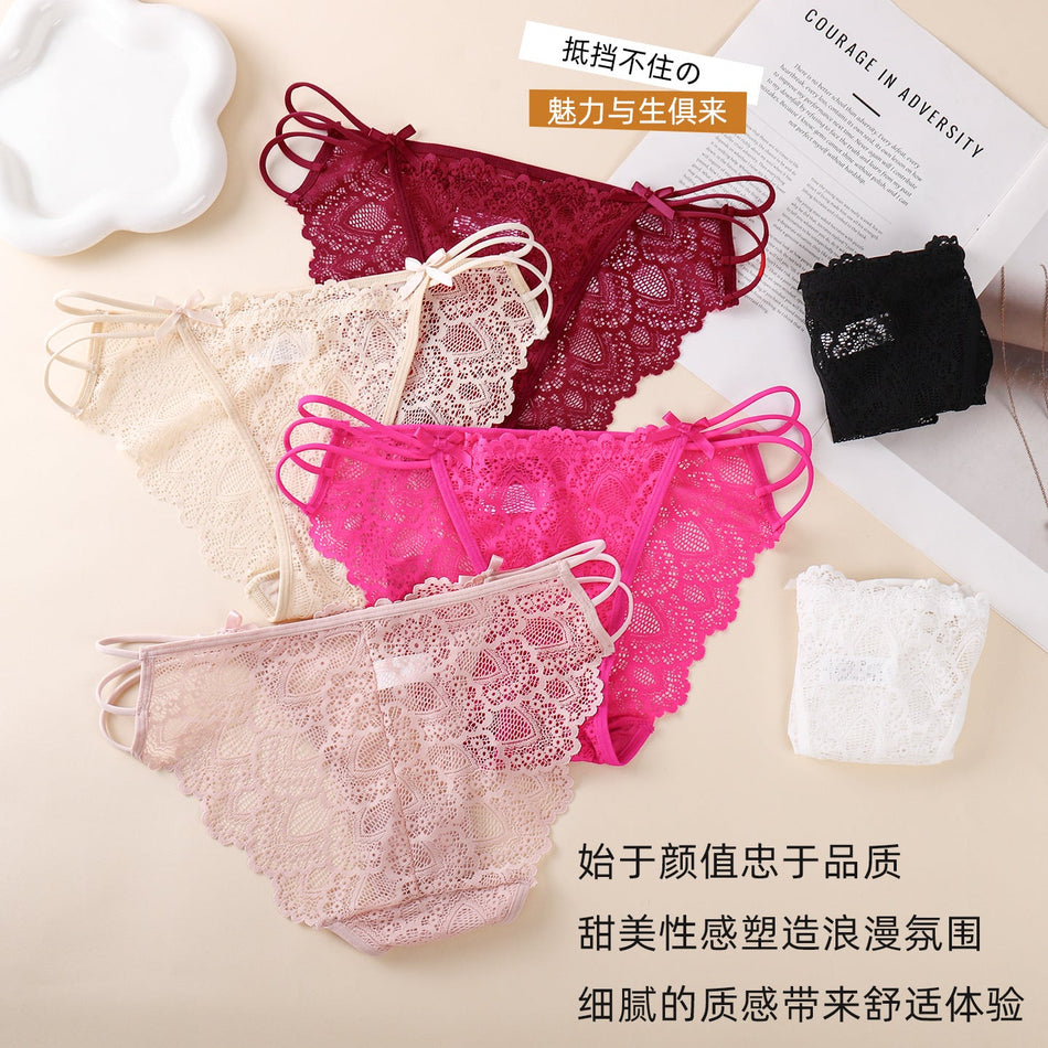 PACK OF 6-Women’s Elastic Lace Low-Waist Breathable Sexy Briefs