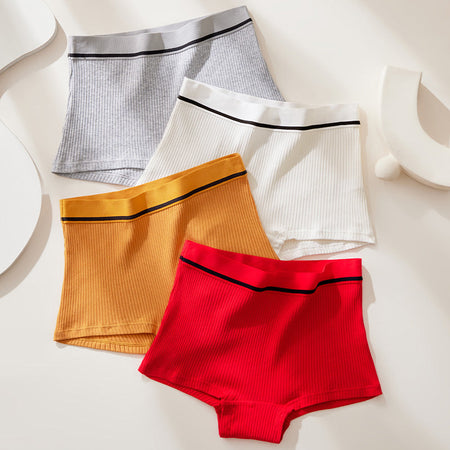 Pack of Women’s Cotton Boxer Briefs Comfortable Skin-Friendly Seamless Casual Underwear