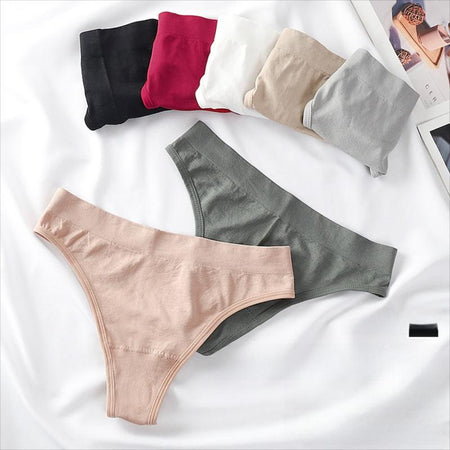 Pack of Women’s Plaid Cotton Mid-Waist Breathable Double-Layer Briefs Lightweight Underwear