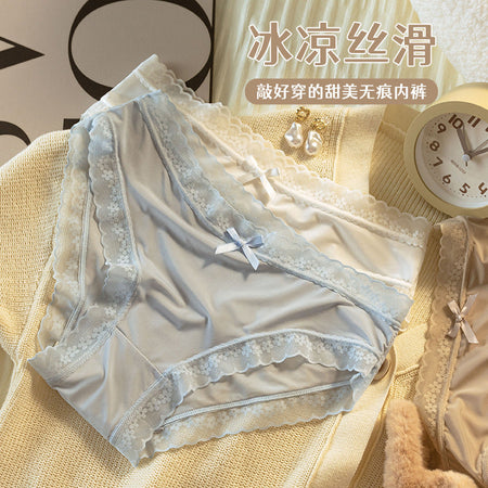 Pack of Women’s Ice Silk Seamless Briefs Lightweight Breathable Skin-Friendly Underwear