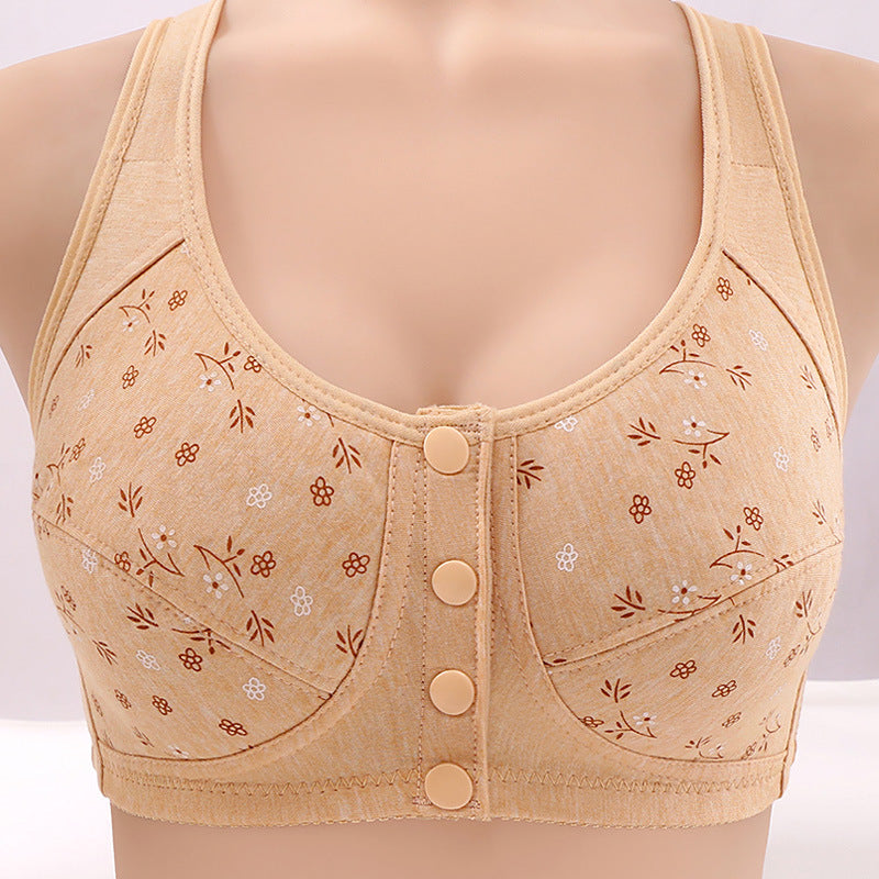 Women’s Front Buckle Vest Bra Printed Plus Size Wire-Free