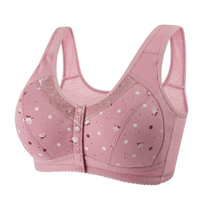 Women's Front Buckle Cotton Vest Bra Plus Size Lightweight Summer