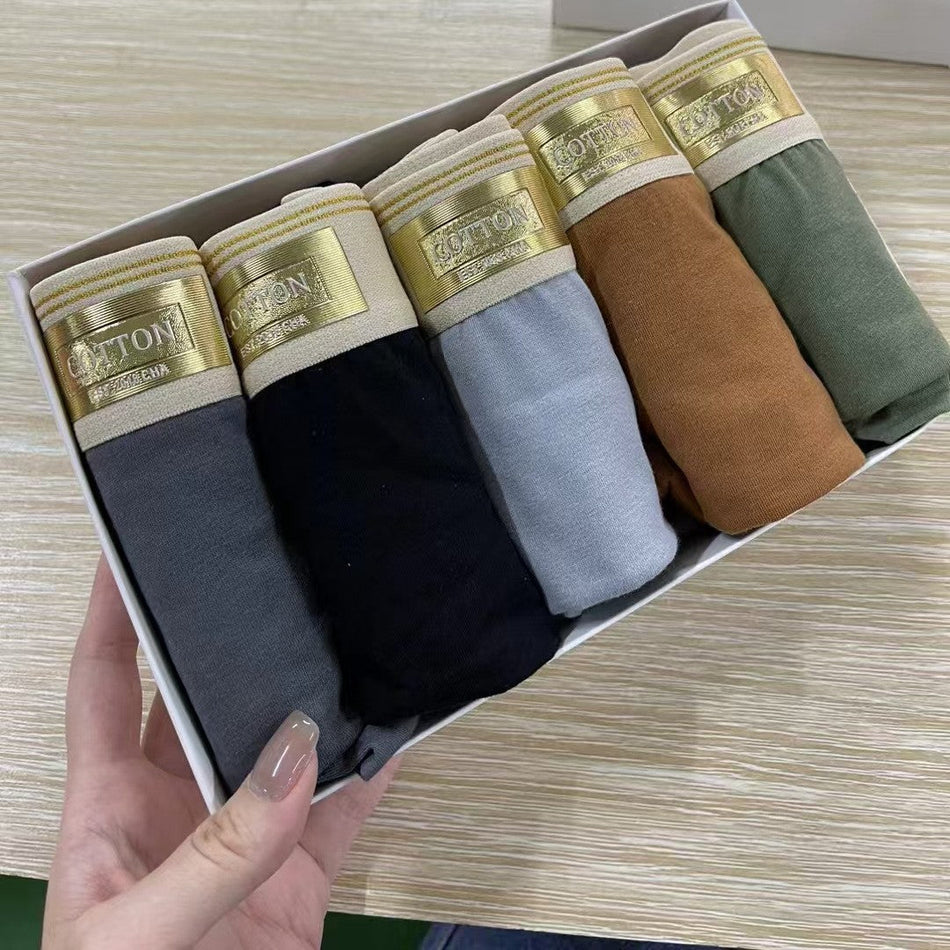 Men's Premium Pure Cotton Graphene Boxer Briefs Gift Box (5-Pack)