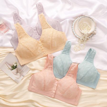 Women’s Lace Vest Bra Wire-Free Comfortable Plus Size Breathable Summer Bra