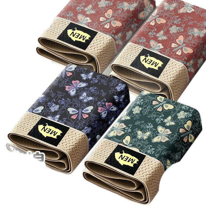 Men's Premium Pure Cotton Antibacterial Butterfly Print Boxer