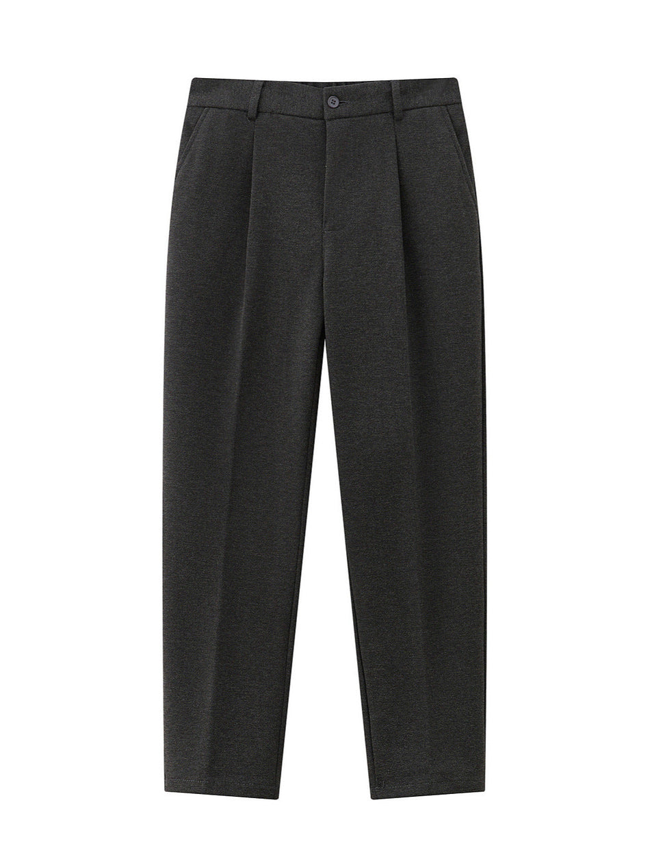 Men’s Wool Blend Casual Trousers Loose Fit Business Dress Pants