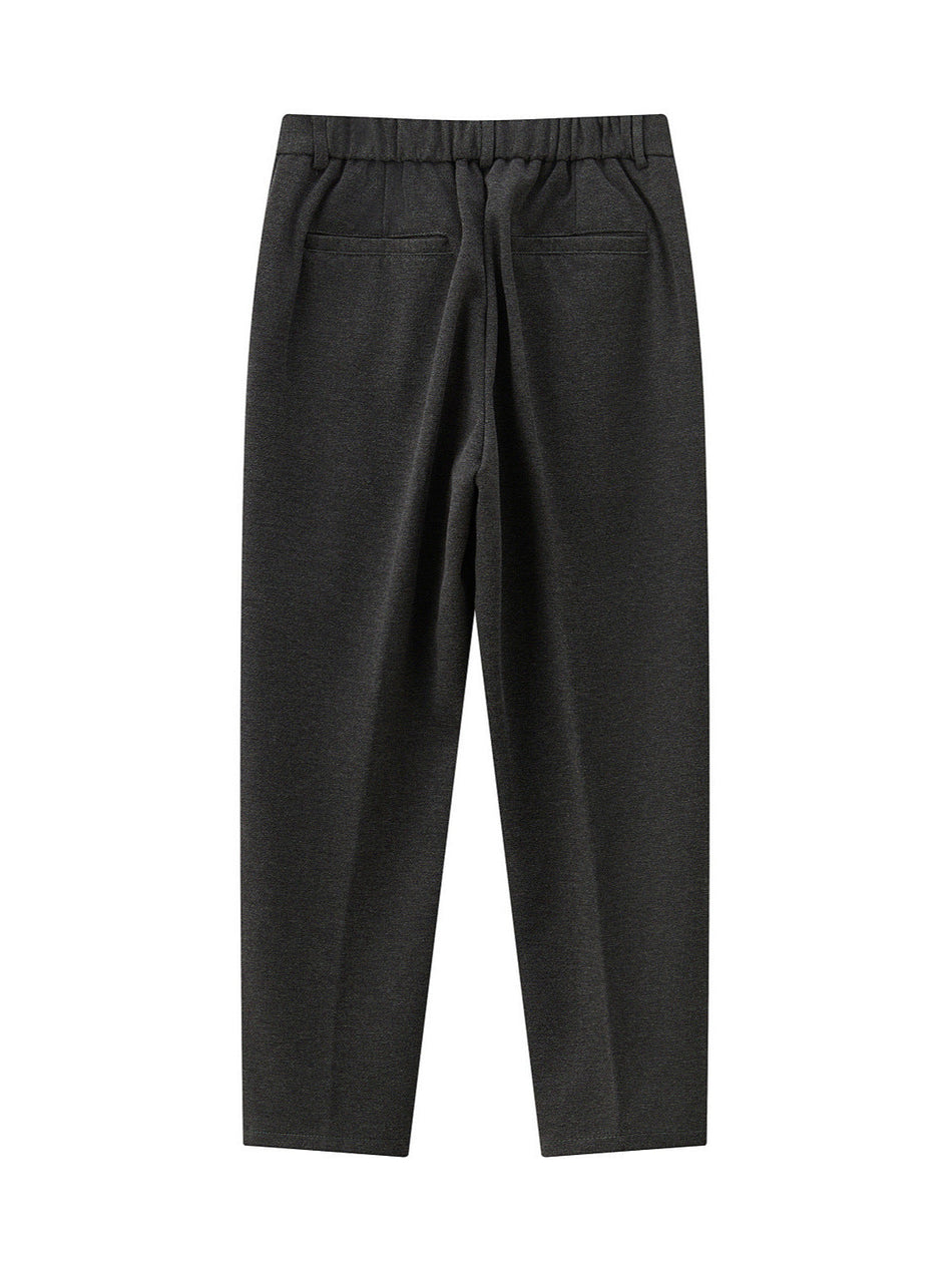 Men’s Wool Blend Casual Trousers Loose Fit Business Dress Pants