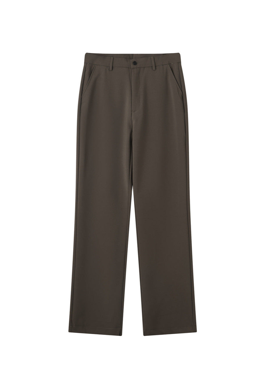 Men’s Straight-Leg Loose Fit Suit Pants Autumn Winter Casual Long