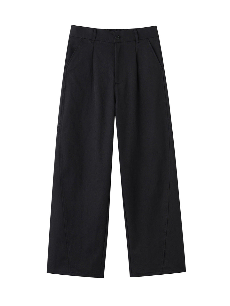 Unisex Minimalist Suit Pants Drapey Narrow-Cut Old Money Style