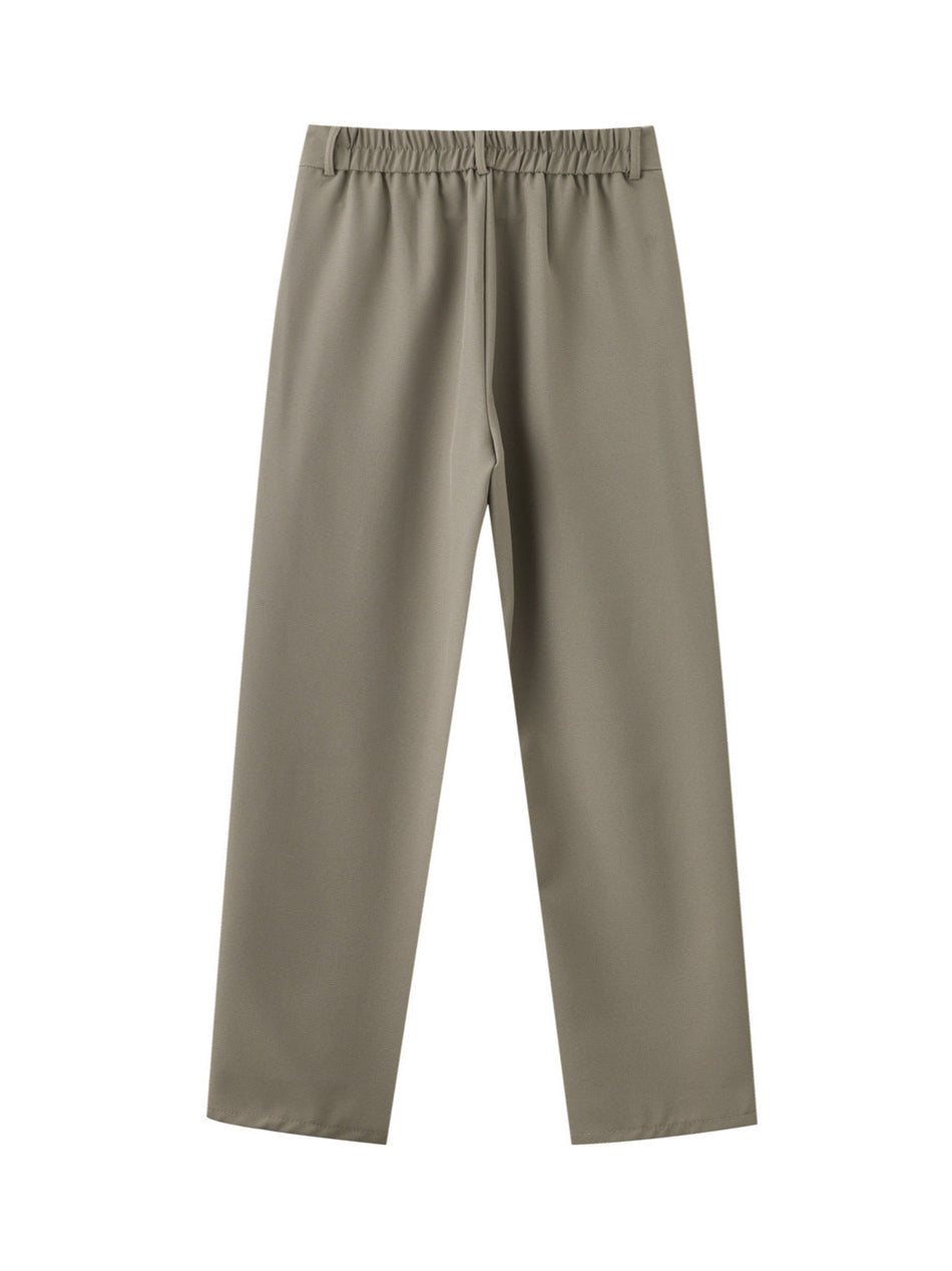 Men’s Loose Wide-Leg Suit Pants Autumn Casual Straight Long