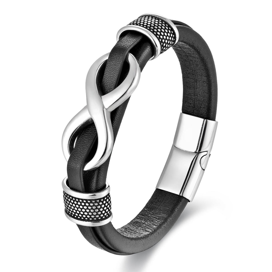 Men's Premium Genuine Cowhide Infinity Figure-Eight Leather