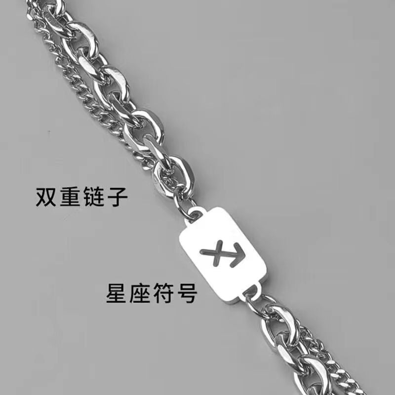 Unisex Premium Titanium Steel Twelve Constellations Light Luxury