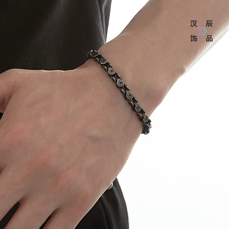 Men's Premium Titanium Steel Retro Distressed Square Punk