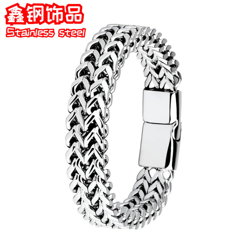 Men's Premium Factory-Direct Hand-Woven Titanium Steel Hip-Hop