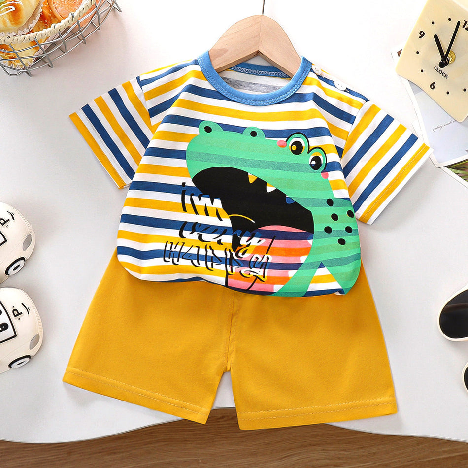 Kids Cotton Short Sleeve Set Boys & Girls Summer T-Shirt Shorts