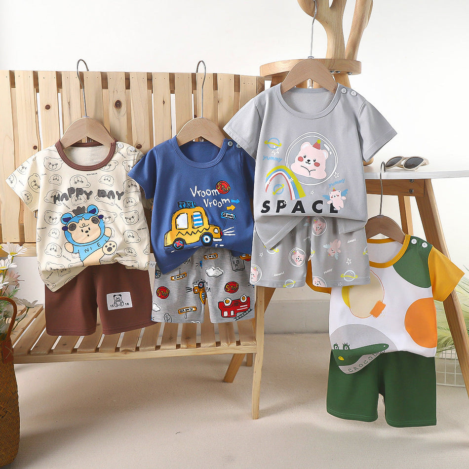 Kids Pure Cotton Short Sleeve Set Summer Boys & Girls T-Shirt